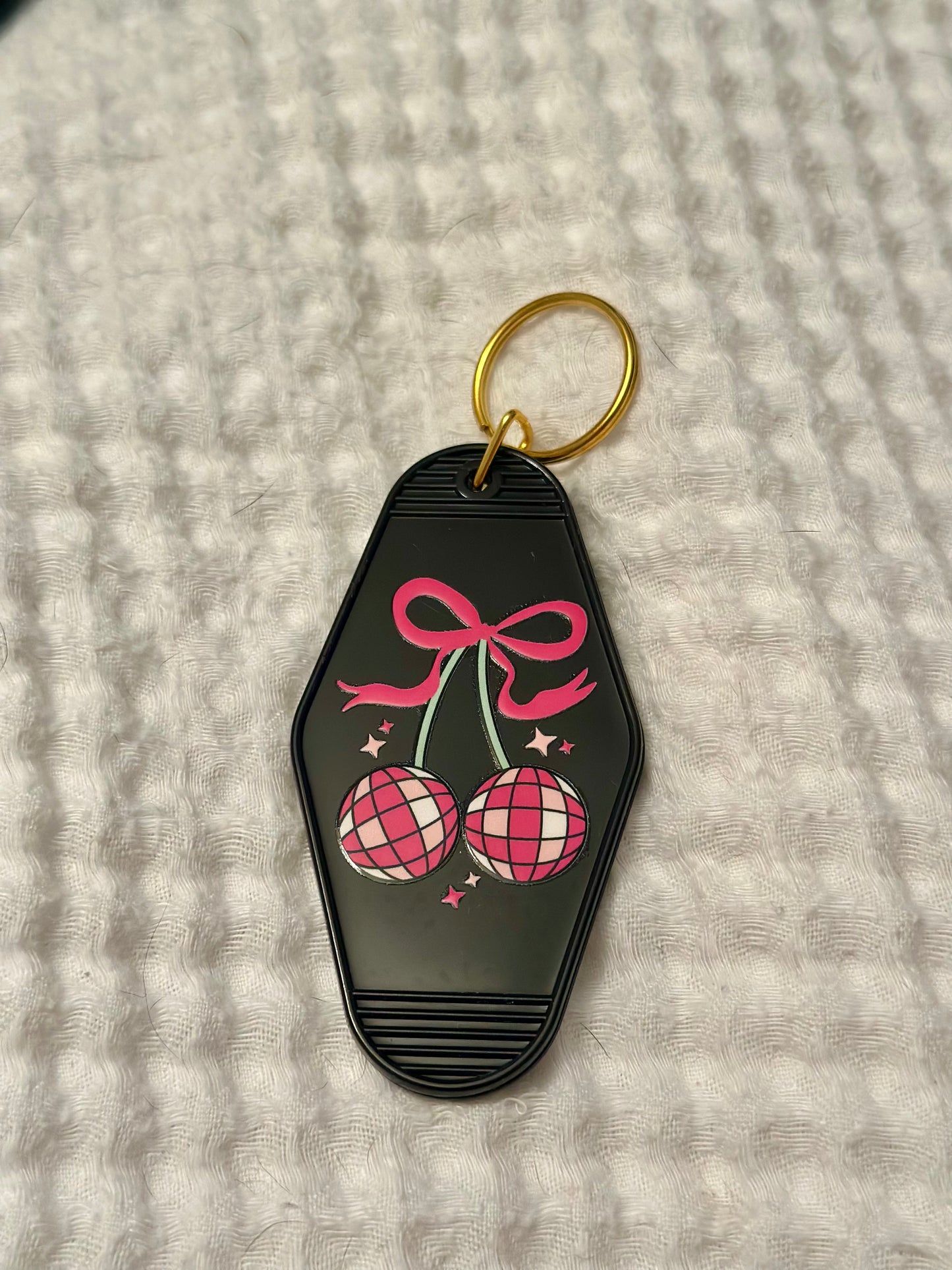 Cherry Disco Ball Keychain