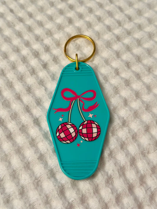 Cherry Disco Ball Keychain