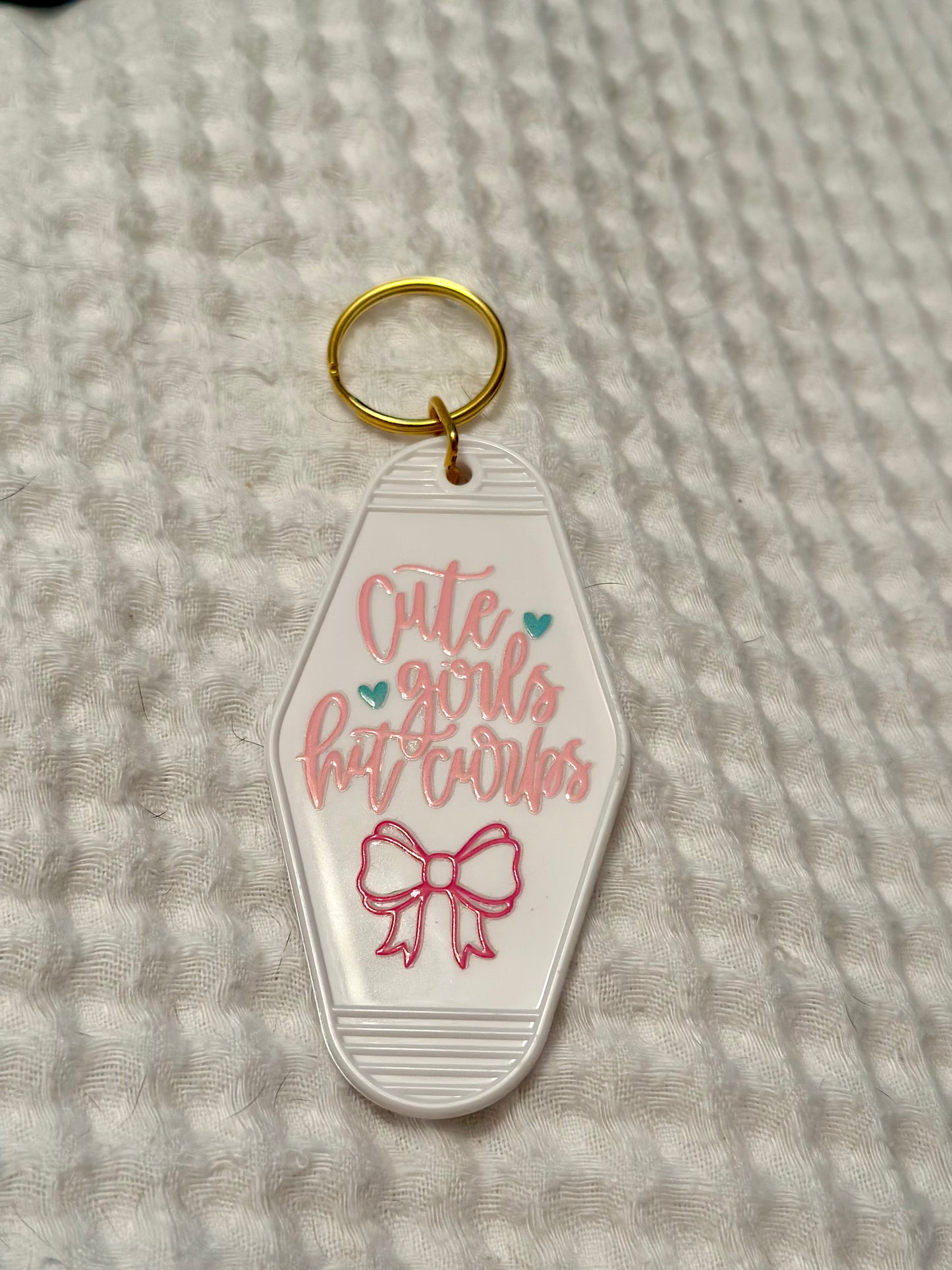 Cute Girls Hit Curbs Keychain