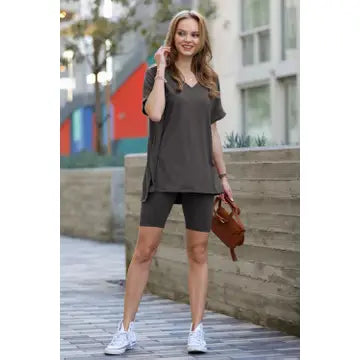 Top & Biker Shorts Set