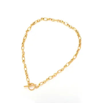 Gold Stainless Steel Hoop Necklace